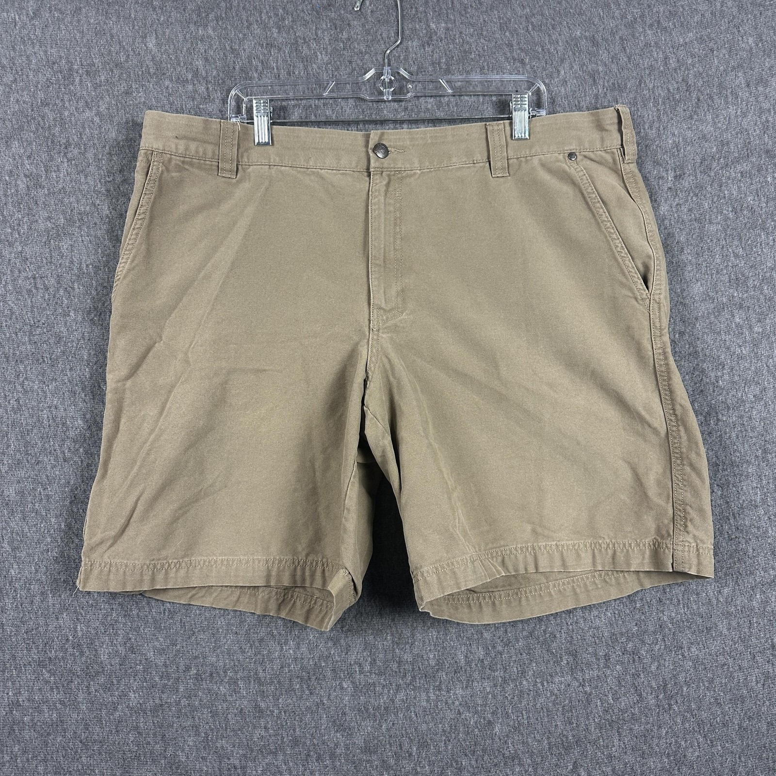 Columbia Shorts Mens 40 Khaki Cotton Cargo Hiking Outdoor Zip Pocket Utility